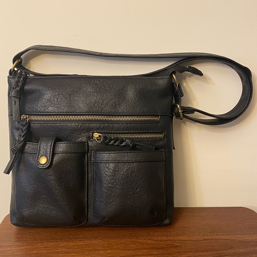 Bueno of California Black Vintage Crossbody Bag